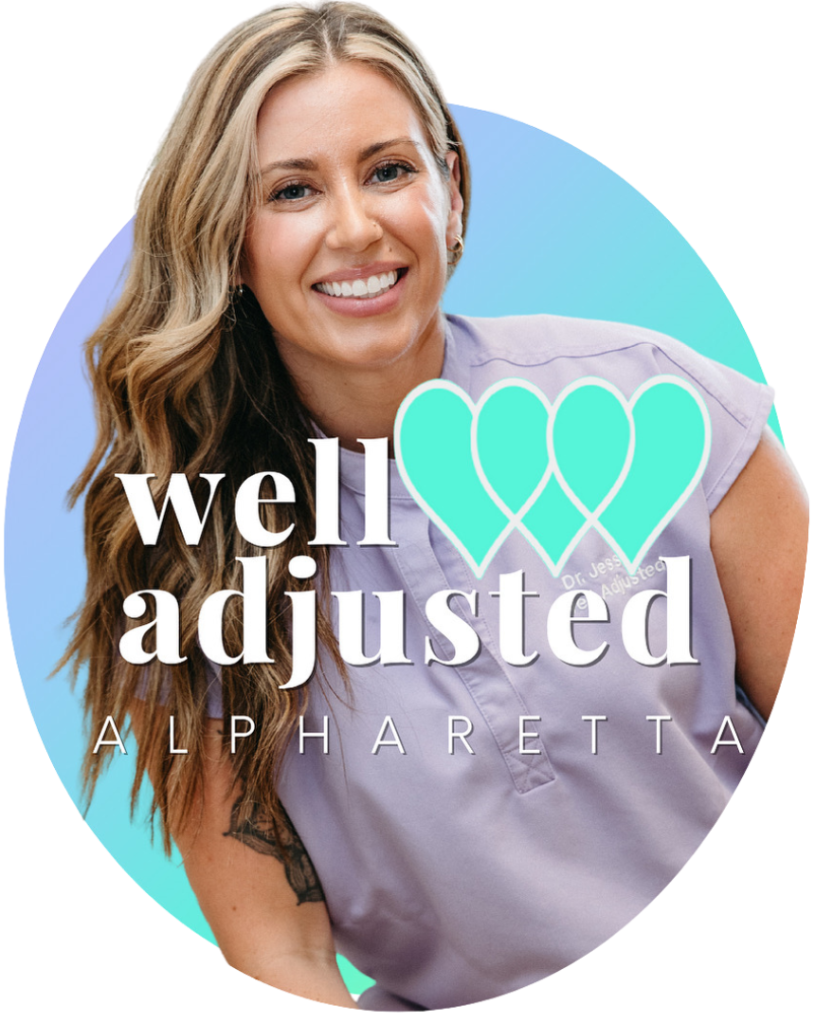 Well Adjusted Alpharetta logo with Dr. Jessica Duncan.